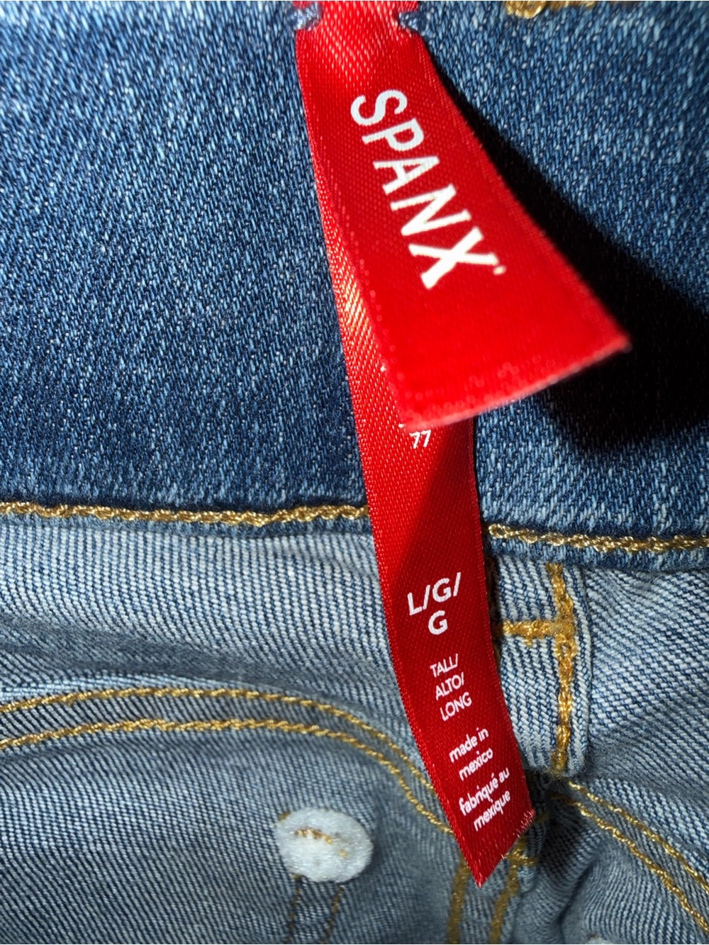 Spanx Pretty Please Houston Wide Leg Jeans Tall Large Stretch Quiet Luxury NWOT - Picture 6 of 7